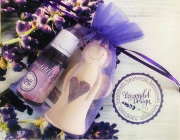Keramik Engel stehend mit Lavendelöl