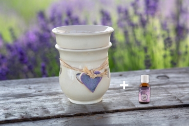 Keramik Duftlampe + 100% Lavendelöl